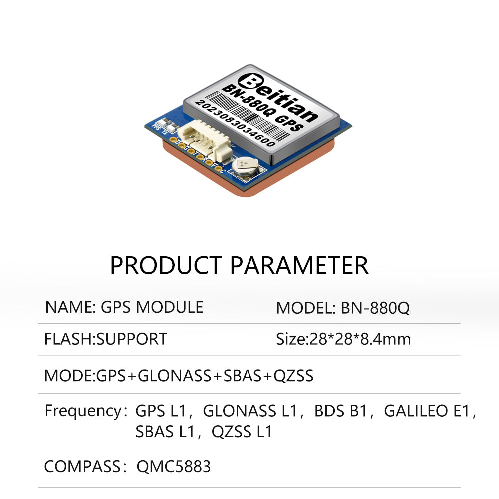Beitian Built-in Compass QMC5883 RTK FPV Arduino 880 Module Series Beitian Built-in Compass QMC5883 RTK FPV Arduino 880 Module Series